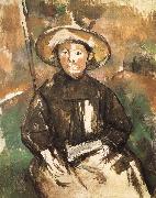 Paul Cezanne children wearing straw hat painting